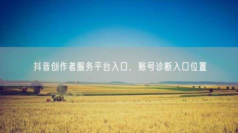 抖音创作者服务平台入口，账号诊断入口位置