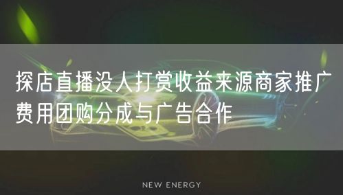 探店直播没人打赏收益来源商家推广费用团购分成与广告合作