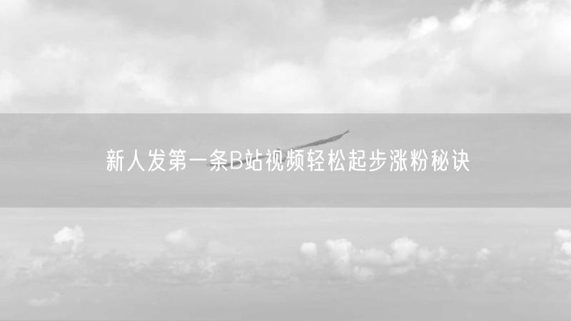 新人发第一条B站视频轻松起步涨粉秘诀
