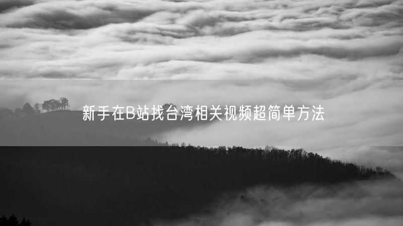 新手在B站找台湾相关视频超简单方法