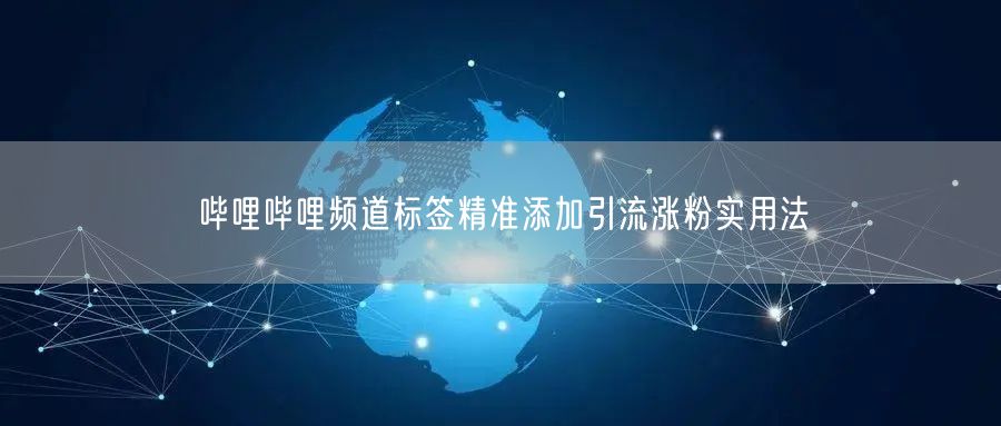 哔哩哔哩频道标签精准添加引流涨粉实用法