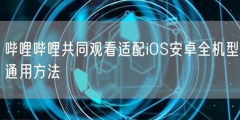 哔哩哔哩共同观看适配iOS安卓全机型通用方法
