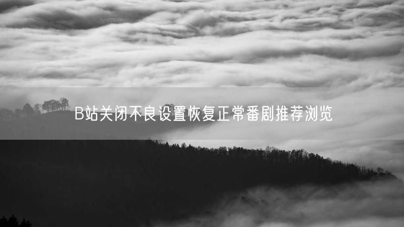 B站关闭不良设置恢复正常番剧推荐浏览