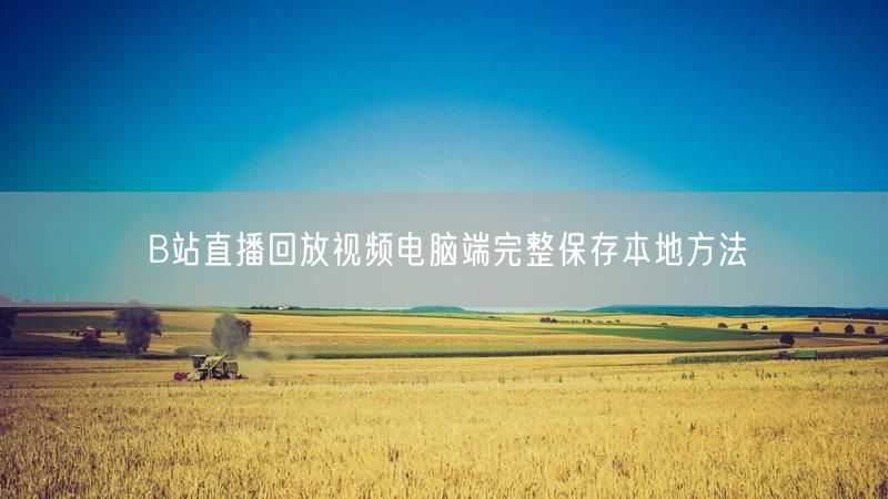 B站直播回放视频电脑端完整保存本地方法