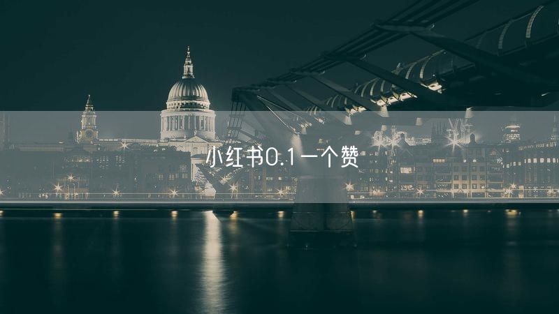 小红书0.1一个赞