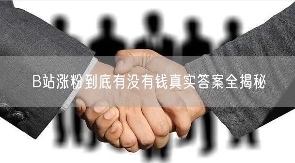 B站涨粉到底有没有钱真实答案全揭秘